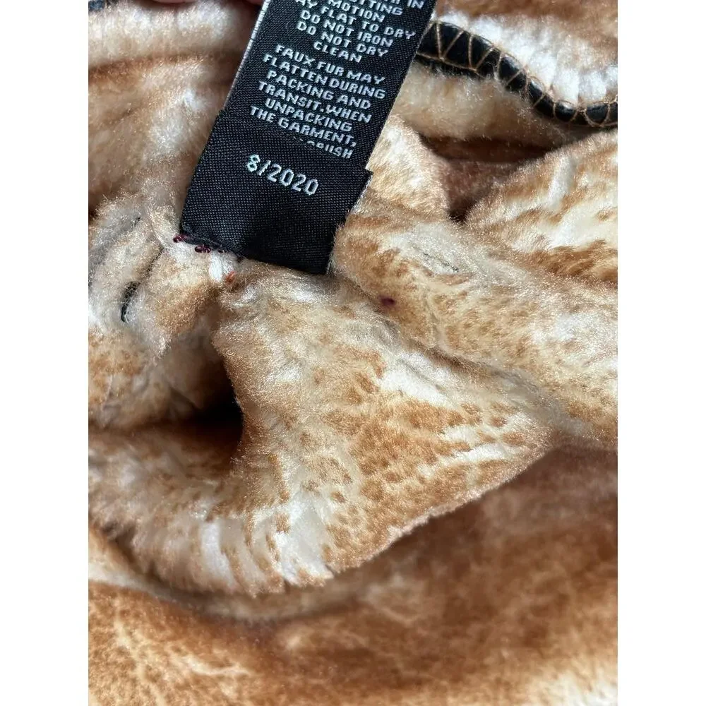 Jordan Craig Jacket Boys 8 Black Tan Sherpa Lined Aviator Bomber Zip Moto Coat